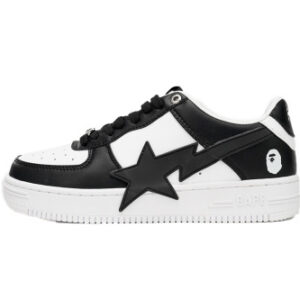 BATHING Ape 마블 시리즈 로우탑 OZXSH W291 306M A 배딩 Ape 베이프 로우 블랙 앤 화이트 스타