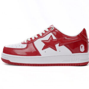 BATHING APE 로우 탑 1170 191 022 A Bathing Ape Bape Sta Low 레드 & 화이트 미러 표면